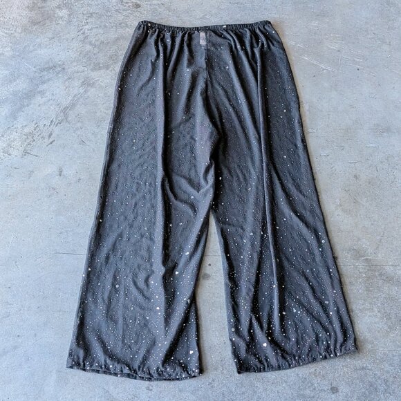 Vintage Upstream Black Sheer Speckled High Rise Wide Leg Pants large - Picture 8 of 8